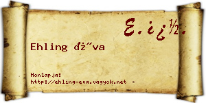 Ehling Éva névjegykártya